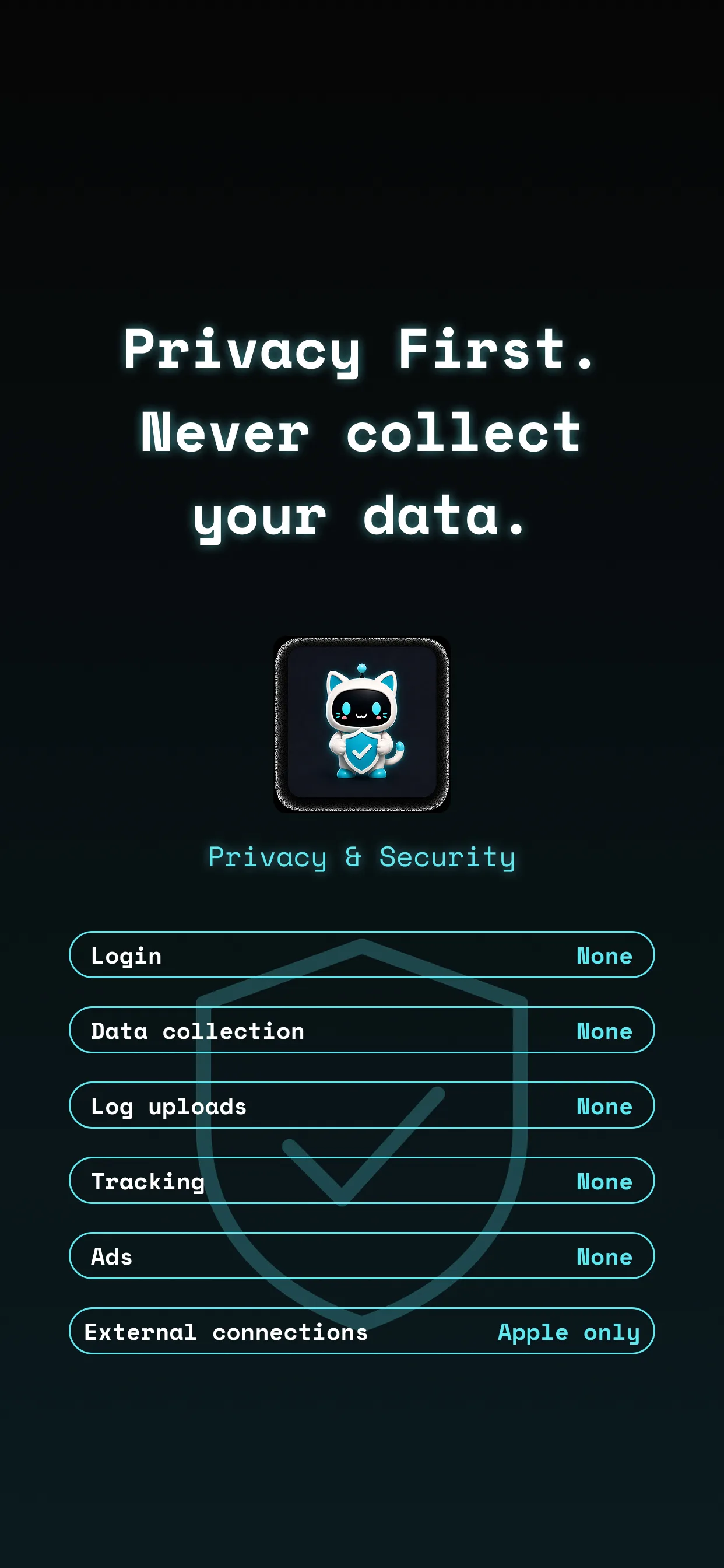 copipi privacy and security — no login, no data collection, no tracking, no ads